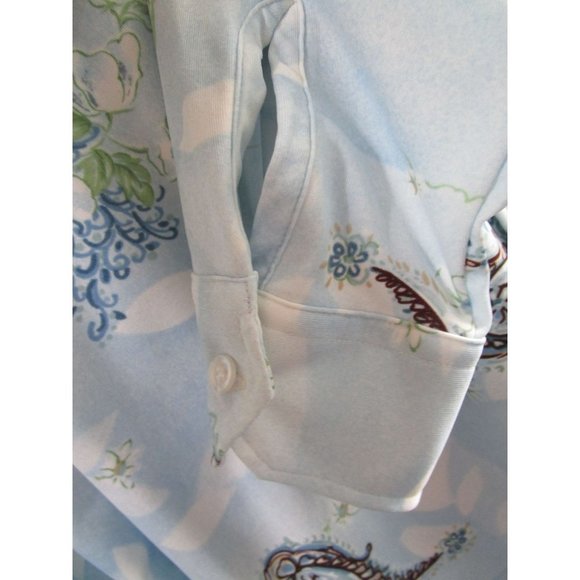 Powder Blue Paisley Print Polyester Lancer California Disco Shirt Mens Lg  EUC - Picture 13 of 16